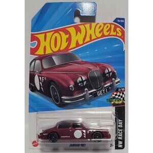 2025 Hot Wheels Jaguar MK1 Maroon 75/250 HW Race Day Series 2/10 1:64 Diecast